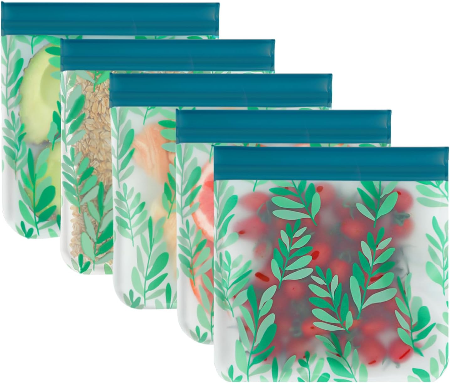 Dishwasher Safe Reusable Food Storage Bags, Leakproof Reusable Freezer Bags, Food Bags -Pack of 10 Dishwasher Safe Reusable Food Storage Bags, Leakproof Reusable Freezer Bags, Food Bags -Pack of 10